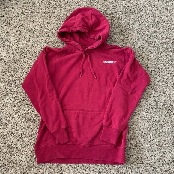 Gymshark Womens Dark Pink Pullover Hoodie Size L Cotton Blend - Picture 1 of 7